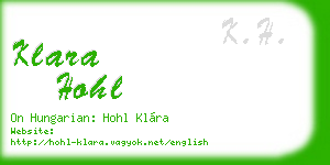 klara hohl business card